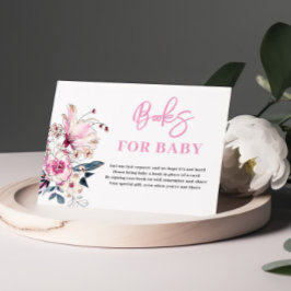 Pink Floral Books para la tarjeta Baby Shower
