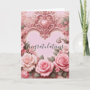 Pink Floral Felicitaciones Tarjeta de ducha de nov