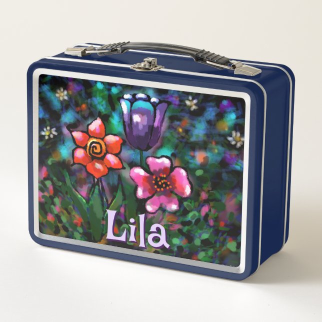 Pink floral floral púrpura suntuoso personalizado (Anverso)