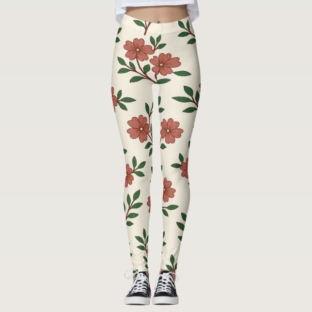 Pink Floral Garden Legging Print (Anverso)