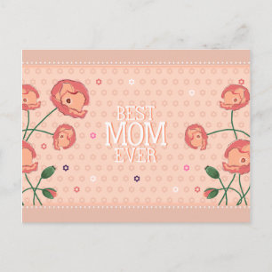 Pink Floral Mejor Madre Postal