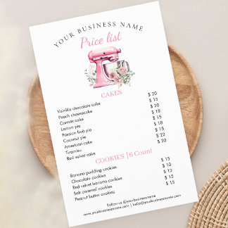 Pink Floral Mixer Panadería Lista de Precios Volan