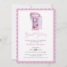 Pink Floral Phone Booth | Dulce 16 Invitación