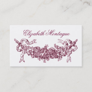 Pink Floral Swag Vintage Business o tarjeta de lla