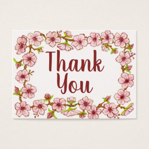 Pink Floral Thank You Card