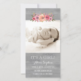 Pink Floral Wood Photo Baby Anuncio