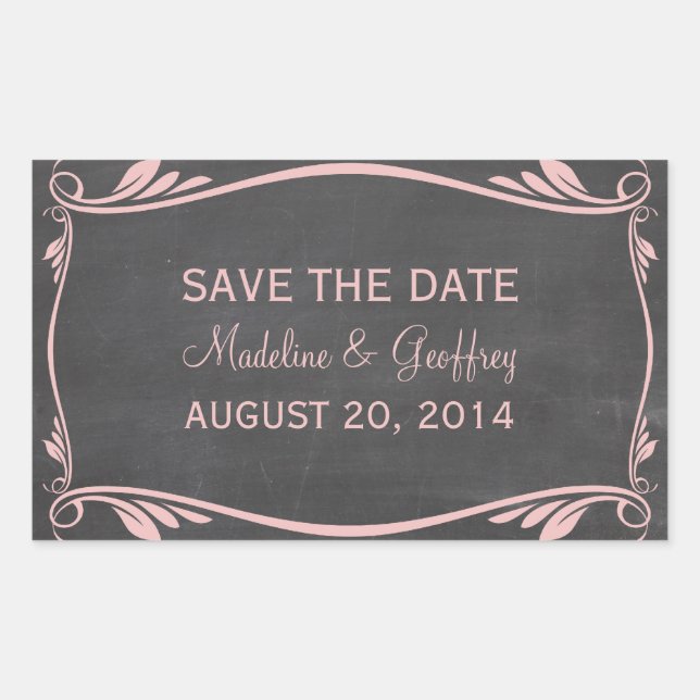 Pink Flourish Chalkboard Salven a los Pegatinas de (Anverso)