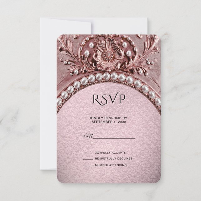 Pink Flower RSVP Card (Anverso)