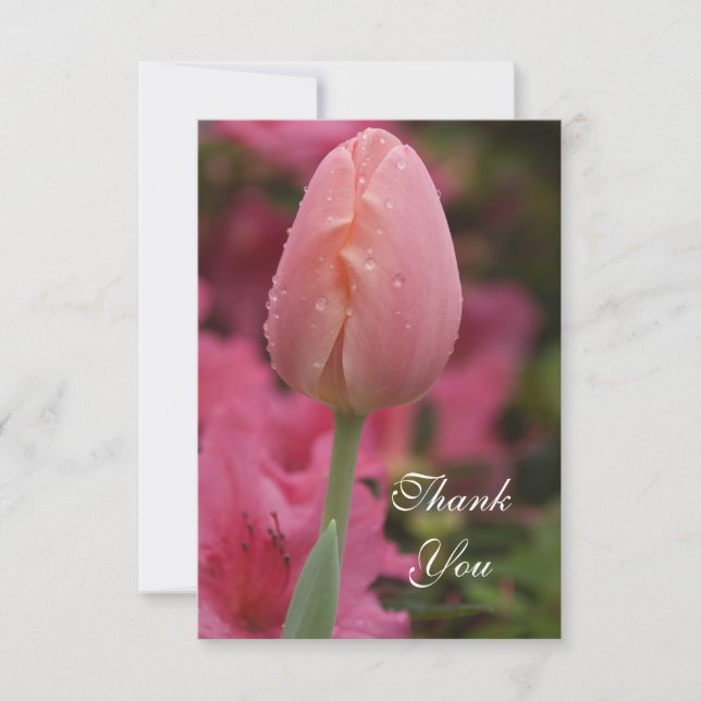 Pink Garden Tulip Flat Gracias Notas (Anverso)