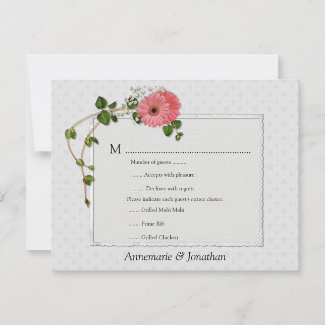 Pink Gerber Daisies RSVP (Anverso)