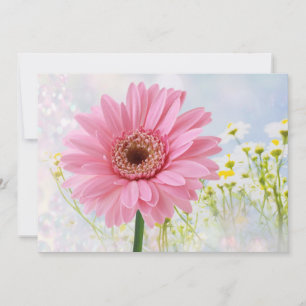 Pink Gerbera daisy cualquier ocasión Invitación
