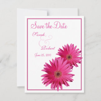 Pink Gerbera Daisy Guardar la tarjeta de fecha
