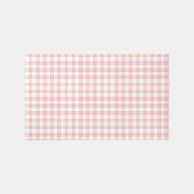 Pink Gingham Checkered Rug