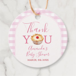 Pink Gingham Cutie Pie Gracias Etiqueta De Favor