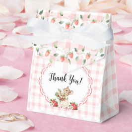 Pink Gingham Mouse Cajas Baby Shower-Favor