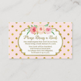 Pink Gold Dots Tarjeta de Solicitud de Libros Baby
