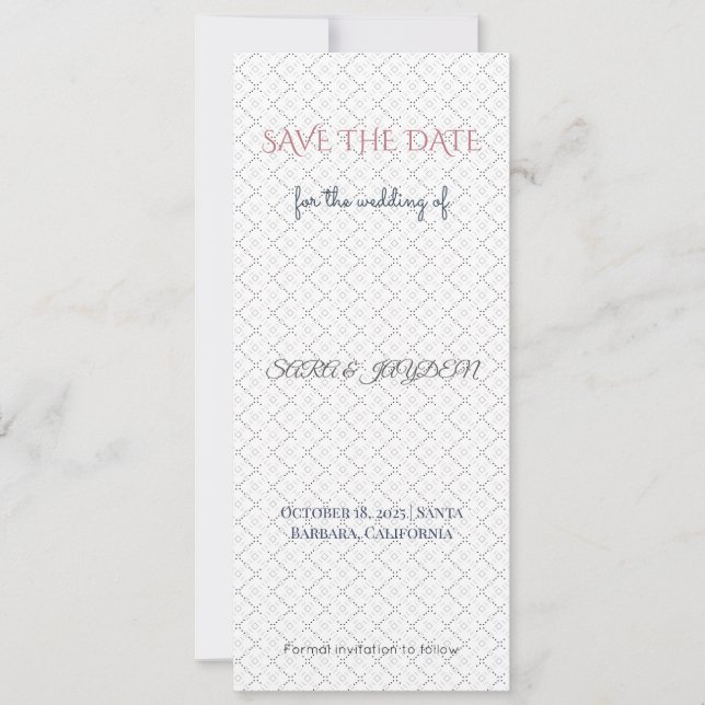 Pink & Gold Save the Date | plantilla con foto (Anverso)