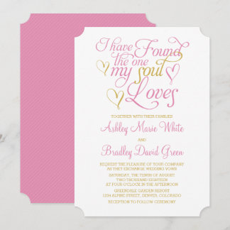 Pink Gold Soul ama la invitación a la boda del cor
