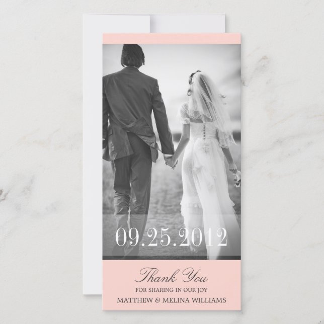 PINK GRACIAS | BODA GRACIAS TARJETA (Anverso)