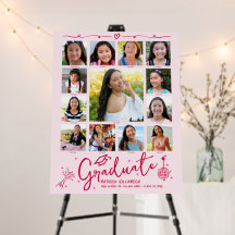 Pink Graduation K–12 Photo Collage Red Doodles Fun