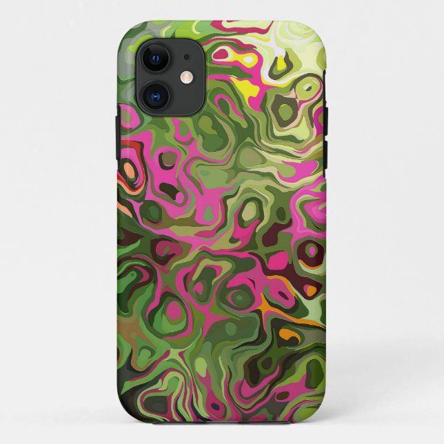Pink Green Swirls Apenas hay Funda para iPhone 5 (Reverso)