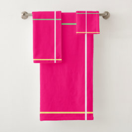 Pink Green White Yellow Stripes 