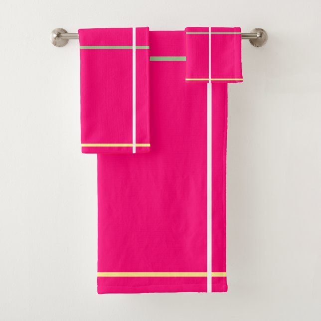 Pink Green White Yellow Stripes  (In situ)