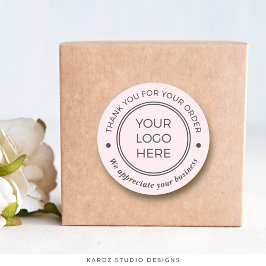 PInk Grey Gracias por tu pedido Pegatina de redond