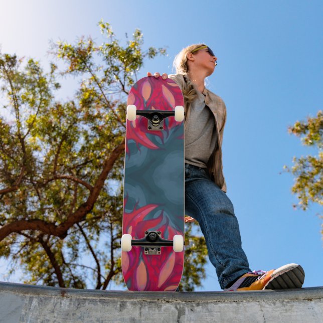 Pink grey Skateboard (Exterior 1)