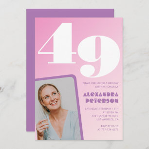 Pink Groovy 49 invitaciones para el cumpleaños Ret