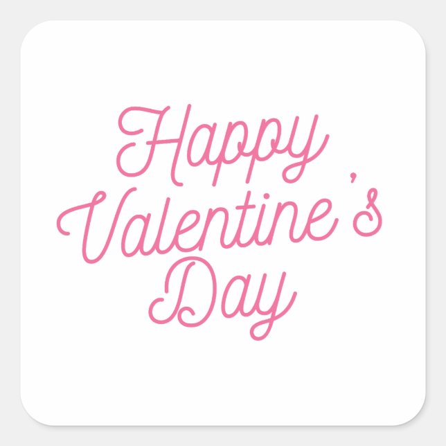 Pink Happy Valentine Day | PEGATINA (Anverso)