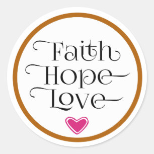 Pink Heart Faith Hope Love Pegatina