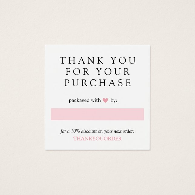 Pink Heart Gracias Por El Pedido (Anverso)