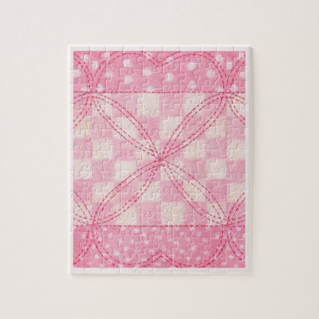 PINK HEART QUILT 8x10 Puzzle / Pink (Vertical)