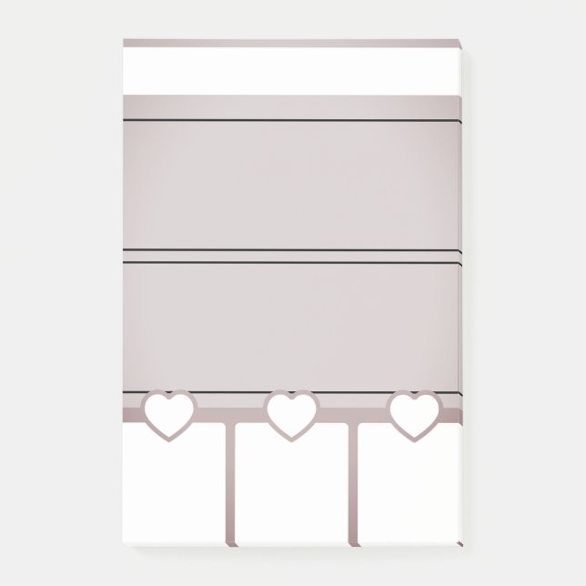 Pink Heart Thamed Daily Planner Post nota (Anverso)
