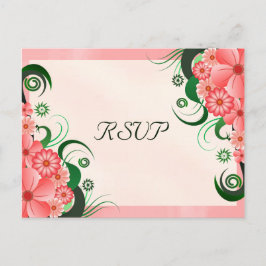 Pink Hibiscus Floral Elegante RSVP Postales de res