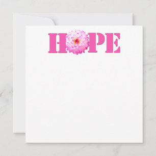Pink HOPE Dahlia Photo 5x7 Guardar la tarjeta de f