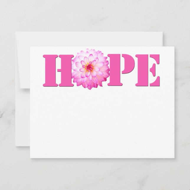 Pink HOPE Dahlia Photo RSVP Card (Anverso)