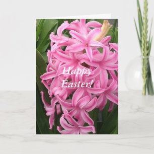 Pink Hyacinths Felices Tarjetas de Saludo de Pascu
