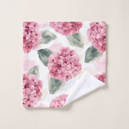 Pink Hydrangea Watercolor Botanical Floral Pattern