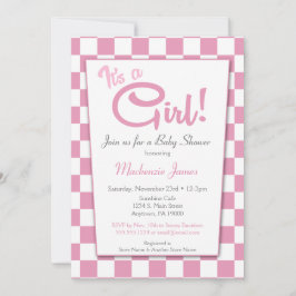 Pink It's A Chica Diner Baby Shower Invitación de