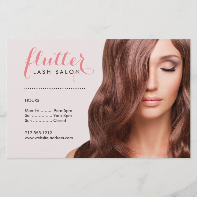 Pink Lash Salon Photo Price List Volante (Frente)