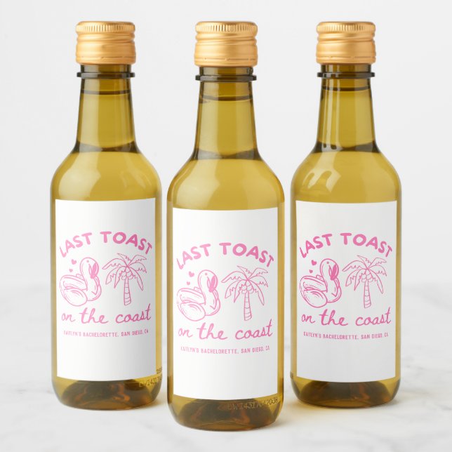 Pink Last Toast Bachelorette Party Favor (Botellas)