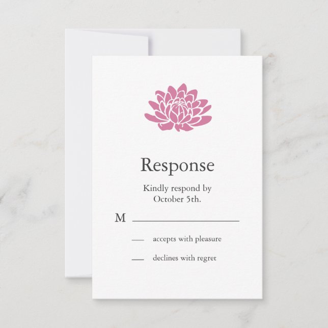 Pink Lotus Flower RSVP (blanco) (Anverso)