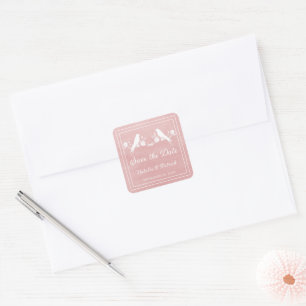Pink Lovebird Floral salva a los Pegatinas de cita