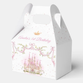 Pink Magic Princess Castle Cajas de Favor de Cumpl