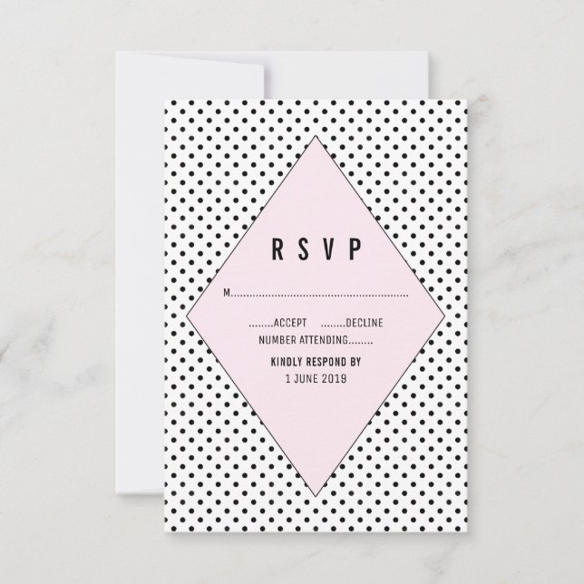 Pink Modern Polka Dots RSVP (Anverso)