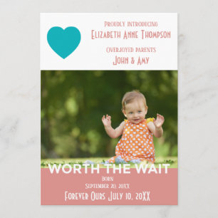 Pink Modern Worn the Wait - Invitación Adopción