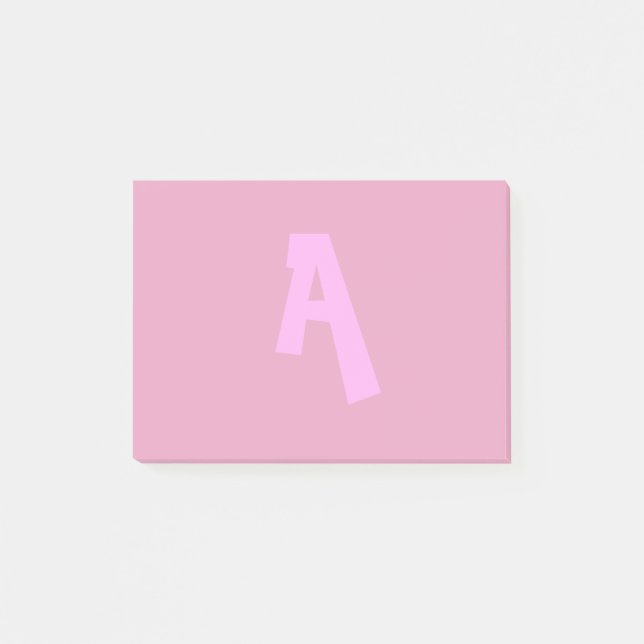 Pink Monogrammed Post Notas (Anverso)