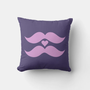 Pink Mustaches personalizado lanzar almohada